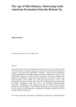 Microfinance in Latin America: A Failed Policy Model