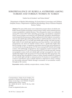 seroprevalence of rubella antibodies among turkish and foreign