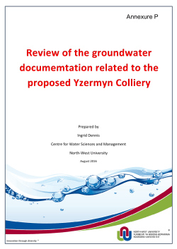 Review of the groundwater documemtation related to the proposed