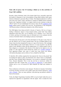 False talk of peace: the US turning a blind eye to the activities of