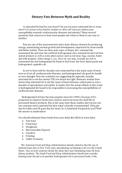 Dietary Fats Between Myth and Reality