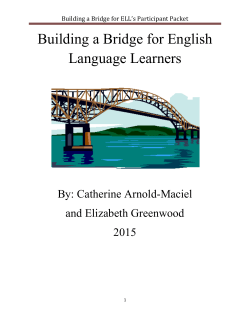 Building a Bridge for ELL`s Participant Packet