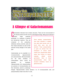 A Glimpse of Galactomannans