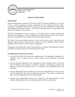 POLICE COMMANDER DEFINITION Under the