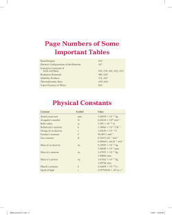 Physical Constants
