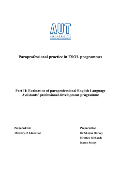 Paraprofessional practice in ESOL programmes