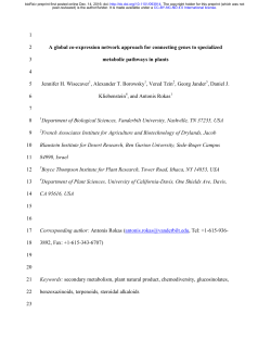 1 A global co-expression network approach for connecting