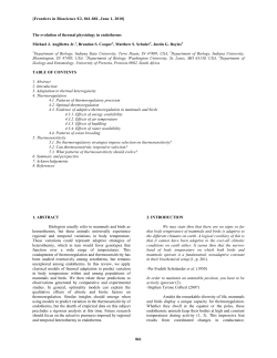 The evolution of thermal physiology in endotherms.