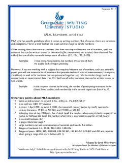 MLA, Numbers, and You