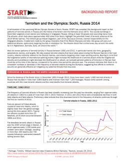Background Report: Terrorism and the Olympics