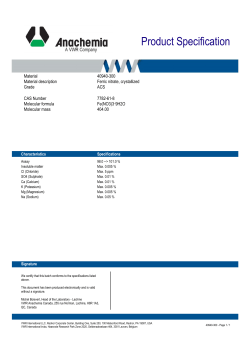 Product Specification