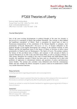 PT203 Theories of Liberty