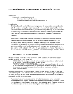 LA COMUNI&Oacute;N DENTRO DE LA COMUNIDAD DE LA CREACI&Oacute;N