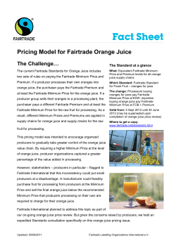 Pricing Model for Fairtrade Orange Juice