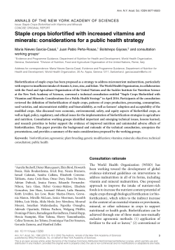 Staple crops biofortified with increased vitamins and minerals