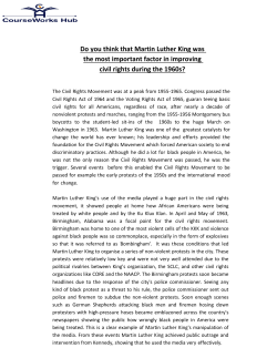 Do you think that Martin Luther King was the most important factor in