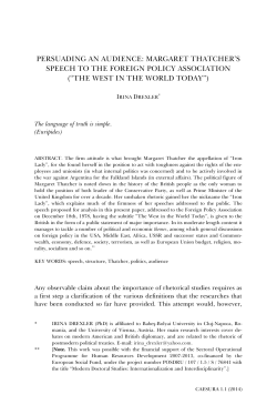 PERSUADING AN AUDIENCE: MARGARET THATCHER`S