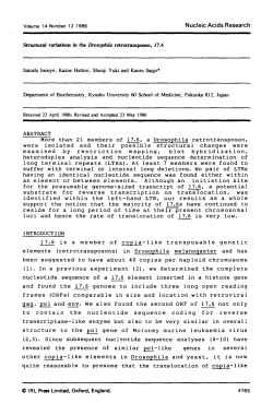 Structural variations in the Drosophila retrotransposon, 17.6