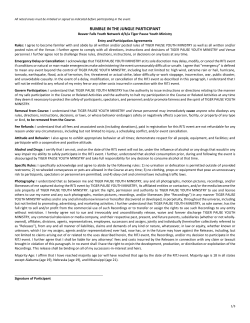 Obstacle Course Waiver for Adult Participant