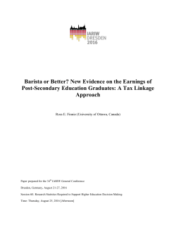 Barista or Better? New Evidence on the Earnings of Post