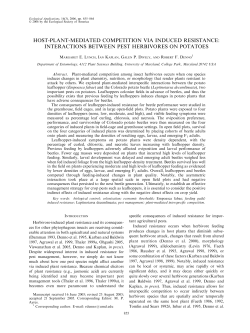 host-plant-mediated competition via induced resistance