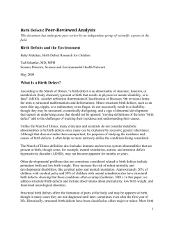 Birth Defects and the Environment