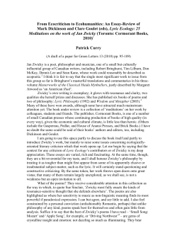 Lyric Ecology - Patrick Curry