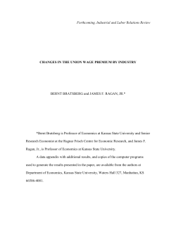 Forthcoming, Industrial and Labor Relations Review CHANGES IN
