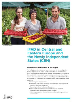 IFAD in Central and Eastern Europe and the Newly Independent