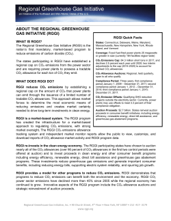 RGGI Fact Sheet - Regional Greenhouse Gas Initiative