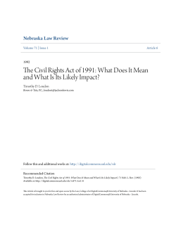 The Civil Rights Act of 1991: What Does It Mean and What Is Its