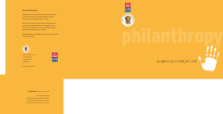 Philanthropy &ndash; An opportunity to make your mark