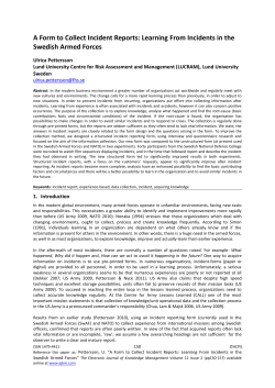 A Form to Collect Incident Reports: Learning From Incidents in the