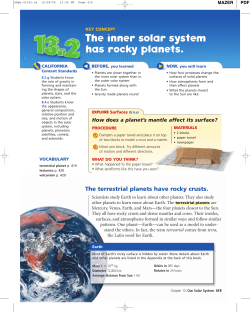 The inner solar system has rocky planets.