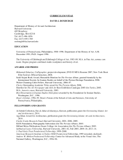 Curriculum Vitae - Scholars at Harvard