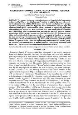 MAGNESIUM HYDROXIDE FOR PROTECTION AGAINST