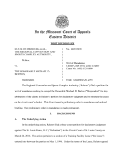 In the Missouri Court of Appeals Eastern District