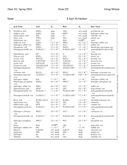 Chem 112, Spring 2003. Exam III Vining/Whelan Name: 8 Digit ID
