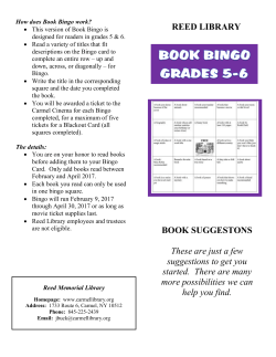 BOOK SUGGESTONS These are just a few suggestions to get you