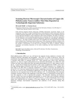 Scanning Electron Microscopic Characterization of Copper (II