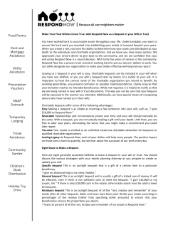 Consider a bequest to Respond Now