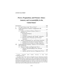 Power, Pragmatism, and Prisoner Abuse: Amnesty