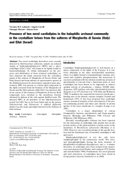 Presence of two novel cardiolipins in the halophilic archaeal