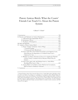 Patent Amicus Briefs: What the Courts` Friends Can Teach