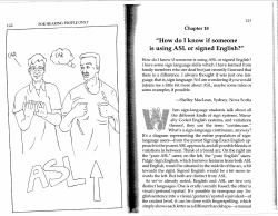 Chapter 18 "How do I know if someone is using ASL or signed
