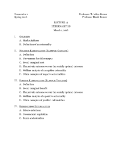 Economics 2 Professor Christina Romer Spring 2016 Professor