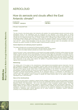 AEROCLOUD How do aerosols and clouds affect the East Antarctic