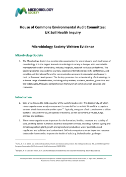 House of Commons Environmental Audit Committee: UK Soil Health