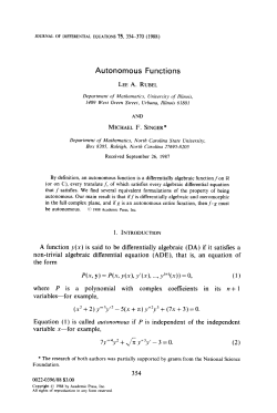 Autonomous Functions (with L. Rubel)
