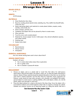Giant Destination Mars Map Teacher`s Guide Lesson 5 P. 1 GRADE